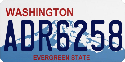 WA license plate ADR6258