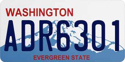 WA license plate ADR6301