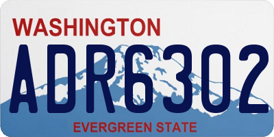 WA license plate ADR6302