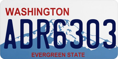 WA license plate ADR6303
