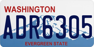 WA license plate ADR6305