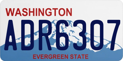 WA license plate ADR6307
