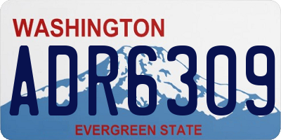 WA license plate ADR6309