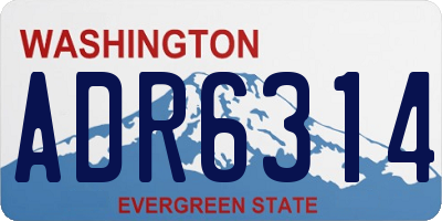 WA license plate ADR6314