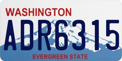 WA license plate ADR6315