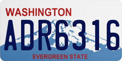 WA license plate ADR6316