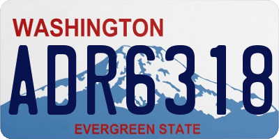 WA license plate ADR6318