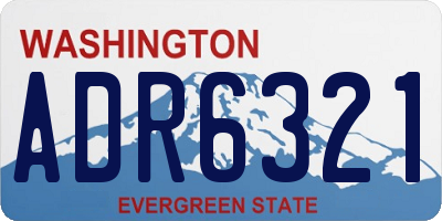 WA license plate ADR6321