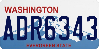 WA license plate ADR6343