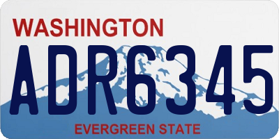 WA license plate ADR6345