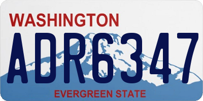 WA license plate ADR6347