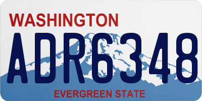 WA license plate ADR6348