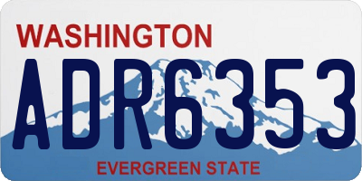 WA license plate ADR6353