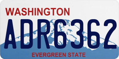 WA license plate ADR6362