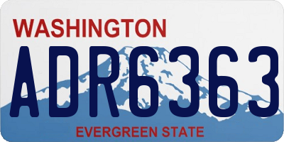 WA license plate ADR6363
