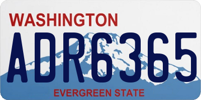 WA license plate ADR6365