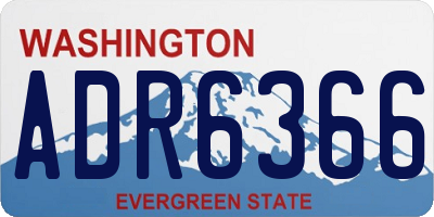 WA license plate ADR6366