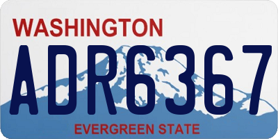 WA license plate ADR6367