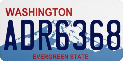 WA license plate ADR6368