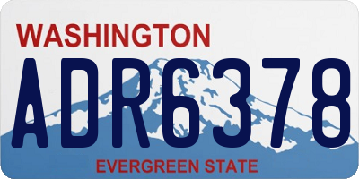WA license plate ADR6378
