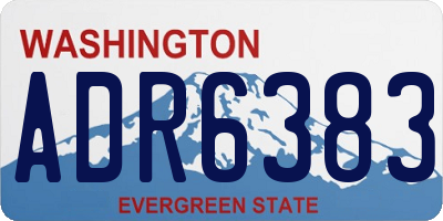 WA license plate ADR6383