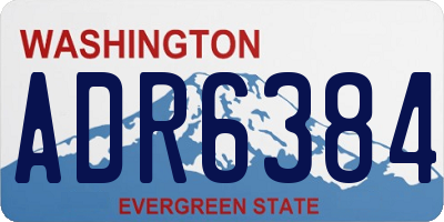 WA license plate ADR6384