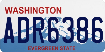 WA license plate ADR6386