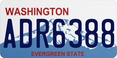 WA license plate ADR6388