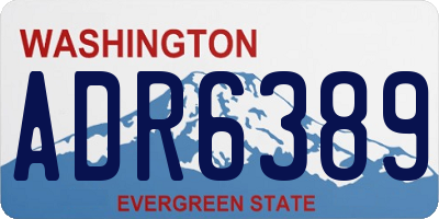 WA license plate ADR6389