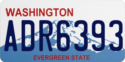 WA license plate ADR6393
