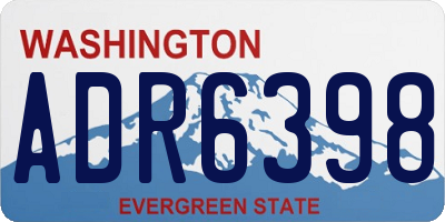 WA license plate ADR6398