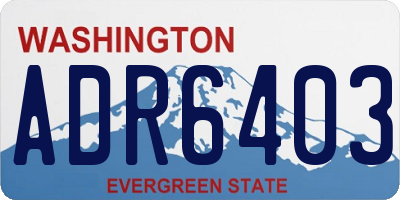 WA license plate ADR6403