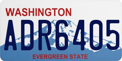 WA license plate ADR6405
