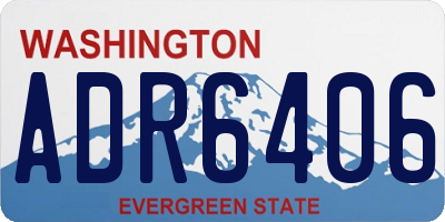 WA license plate ADR6406