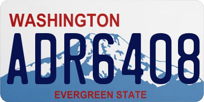 WA license plate ADR6408