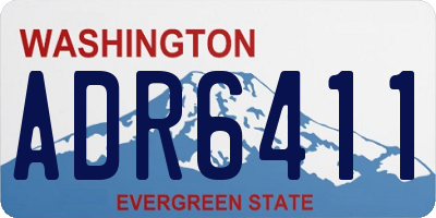 WA license plate ADR6411