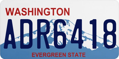 WA license plate ADR6418