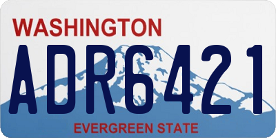 WA license plate ADR6421
