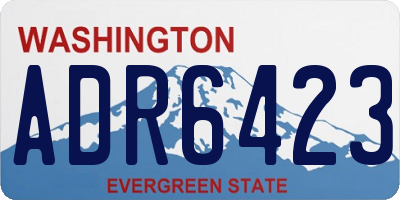 WA license plate ADR6423