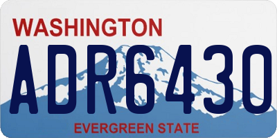 WA license plate ADR6430