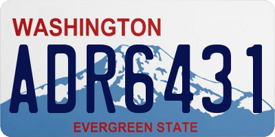 WA license plate ADR6431