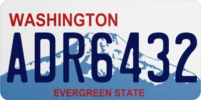 WA license plate ADR6432