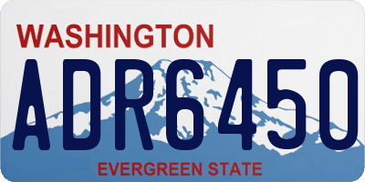 WA license plate ADR6450