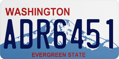 WA license plate ADR6451