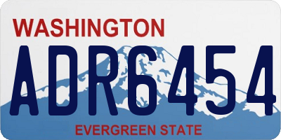 WA license plate ADR6454
