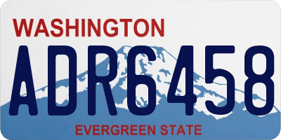 WA license plate ADR6458