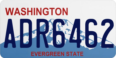 WA license plate ADR6462