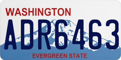 WA license plate ADR6463
