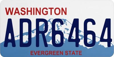 WA license plate ADR6464
