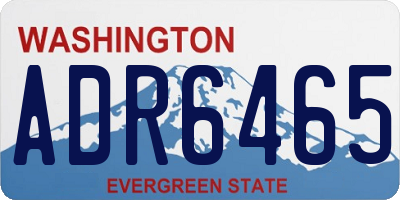 WA license plate ADR6465